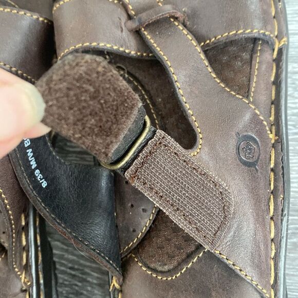 Born Brown Leather Sandals Adjustable straps Cushioned 8M/W Comfortable Casual - Picture 6 of 11
